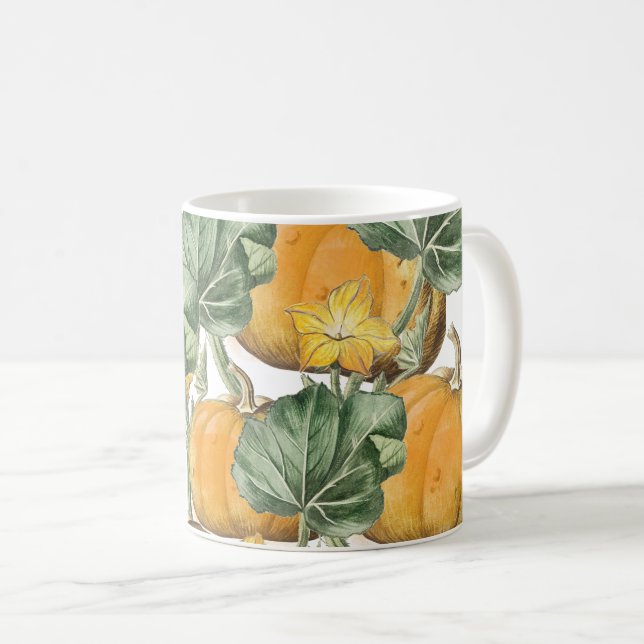 Fall Autumn Vintage Pumpkins  Coffee Mug (Front Right)