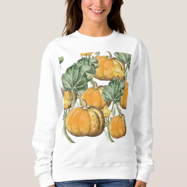 Fall Autumn Vintage Pumpkins Sweatshirt (Front)