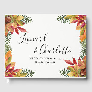 Fall Autumn Wedding Guests Book keepsake