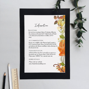 Fall autumn wedding information details enclosure card