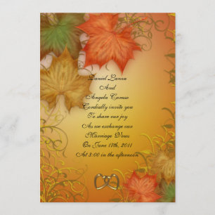 Fall Autumn wedding Invitation