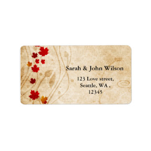 fall autumn wedding leaves return address label