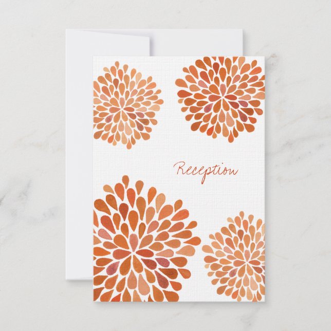 Fall Autumn Wedding Reception Card Flower Blooms (Front)