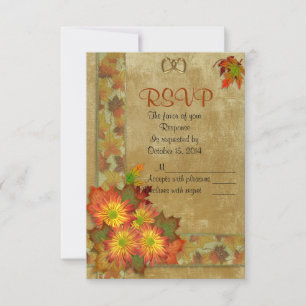 Fall Autumn Wedding RSVP response card