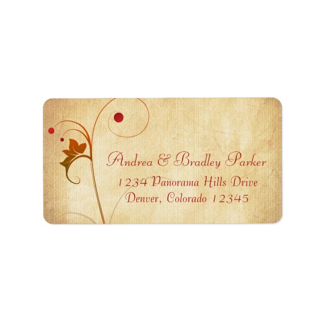 Fall Autumn Wedding Vine Berries Return Address Label (Front)