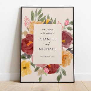 Fall Autumn Wedding   Welcome Sign Poster