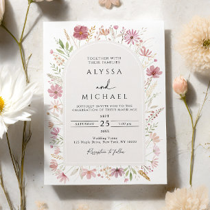 Fall Autumn Wildflower Floral Wedding Invitation