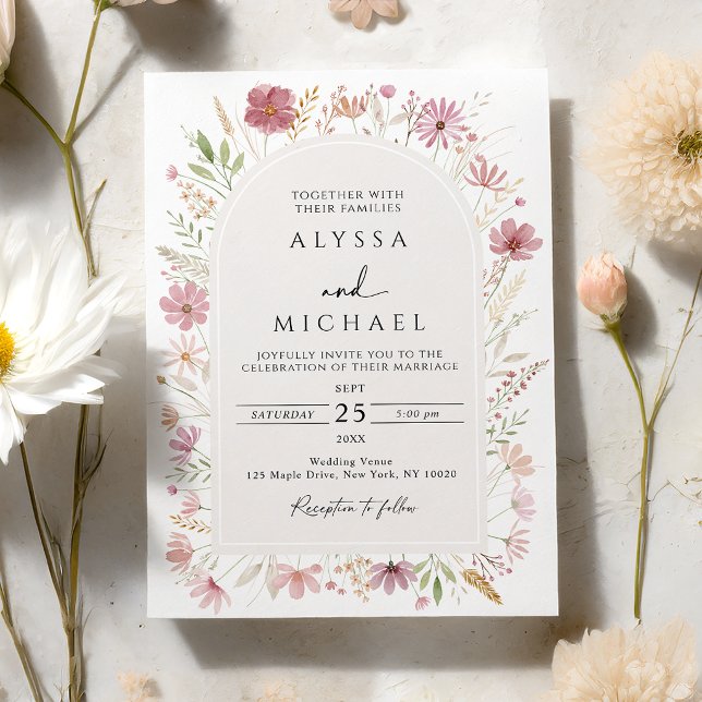 Fall Autumn Wildflower Floral Wedding Invitation (Creator Uploaded)