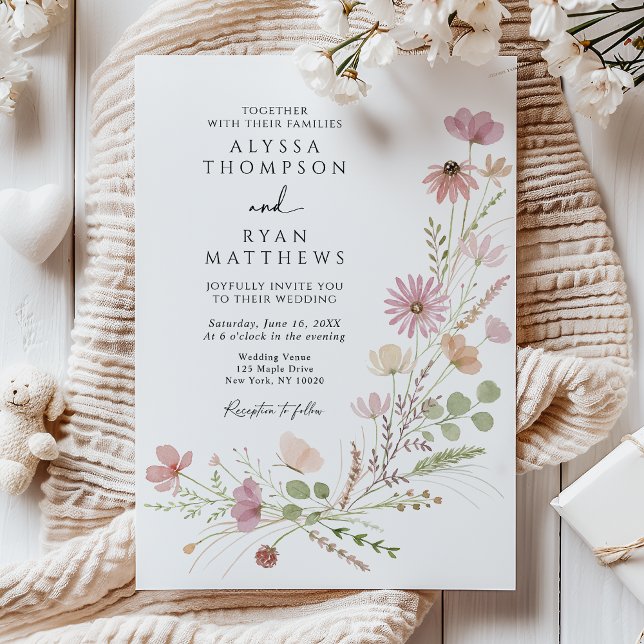 Fall Autumn Wildflower Floral Wedding Invitation (Creator Uploaded)
