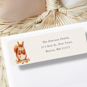 Fall Autumnal Cute Squirrel New Home Address