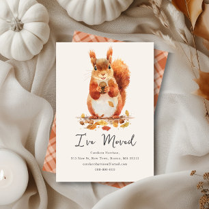 Fall Autumnal Cute Squirrel   New Home Address  Card