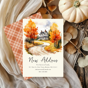 Fall Autumnal House New Home Address Announcement