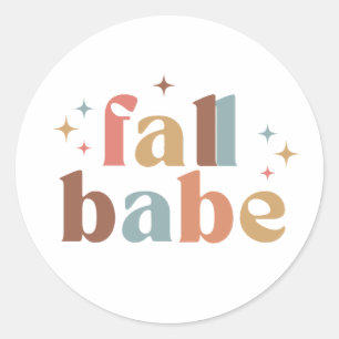 Fall Babe Classic Round Sticker