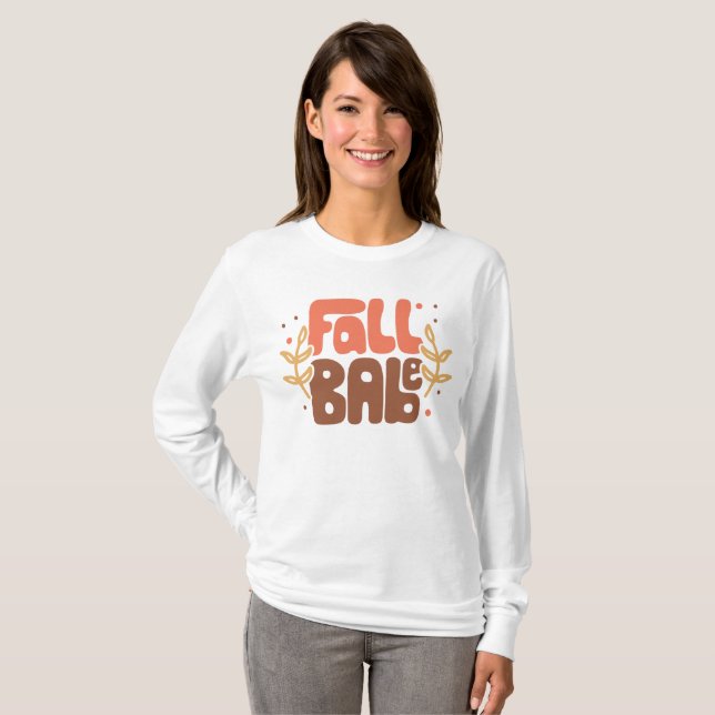Fall Babe Modern Retro Autumn  T-Shirt (Front Full)