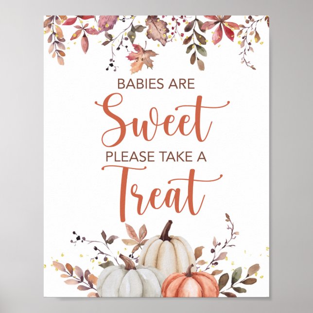 Fall Babies are Sweet Take a Treat Shower Sign (Front)