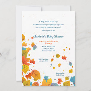 Fall Baby Boy Shower  Invitation