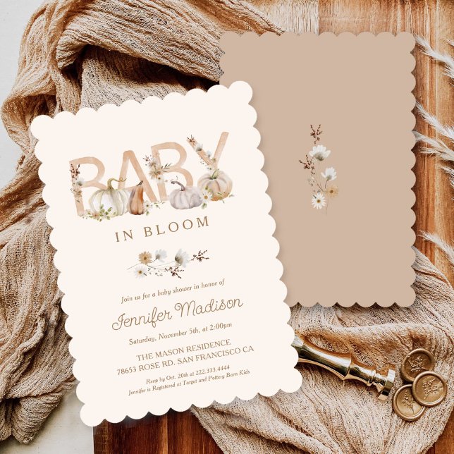 Fall Baby in Bloom Baby Shower Invitation (Creator Uploaded)