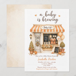 Fall Baby Is Brewing Cafe Shower Invitation