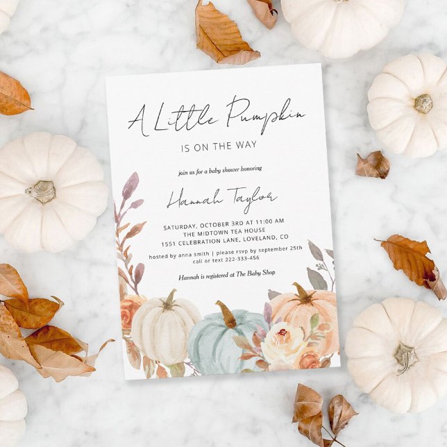 Fall Baby Shower A Little Pumpkin Invitation (Creator Uploaded)