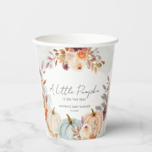 Fall Baby Shower A Little Pumpkin Paper Cups