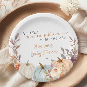 Fall Baby Shower A Little Pumpkin Paper Plate