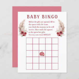 Fall Baby Shower Boho Pumpkin Baby Bingo Game