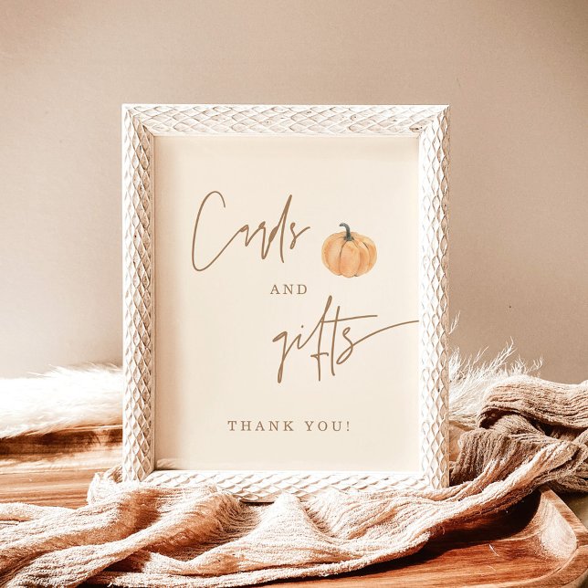 Fall Baby Shower Cards and Gifts Sign, Pumpkin Poster (Creator Uploaded)