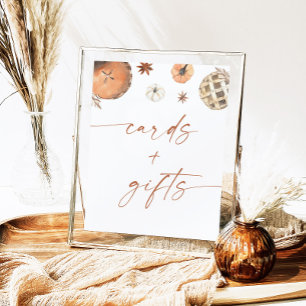 Fall Baby Shower Cards and Gifts Sign, Pumpkin Poster
