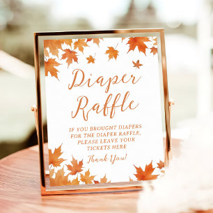 Fall Baby Shower Diaper Raffle  Poster