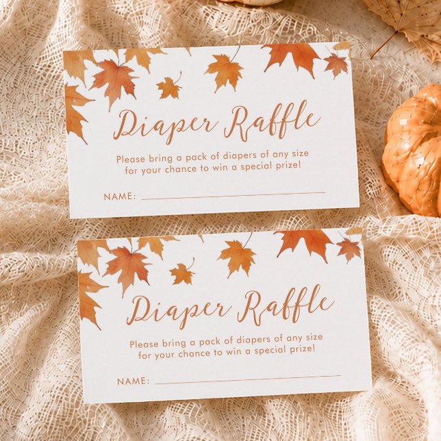 Fall Baby Shower Diaper Raffle Ticket  Enclosure Card (Creator Uploaded)