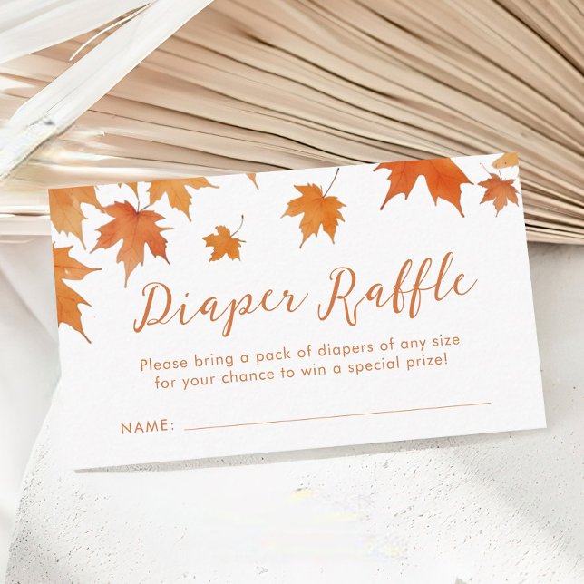 Fall Baby Shower Diaper Raffle Ticket  Enclosure Card (Creator Uploaded)