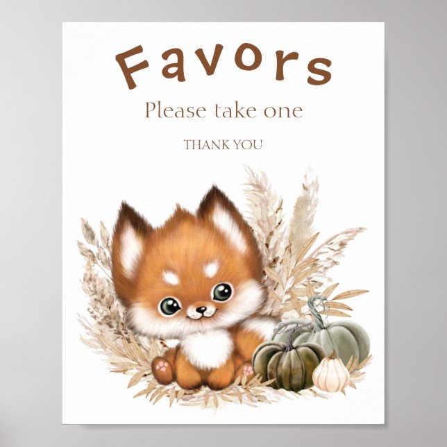 Fall Baby Shower Favour Sign  (Front)