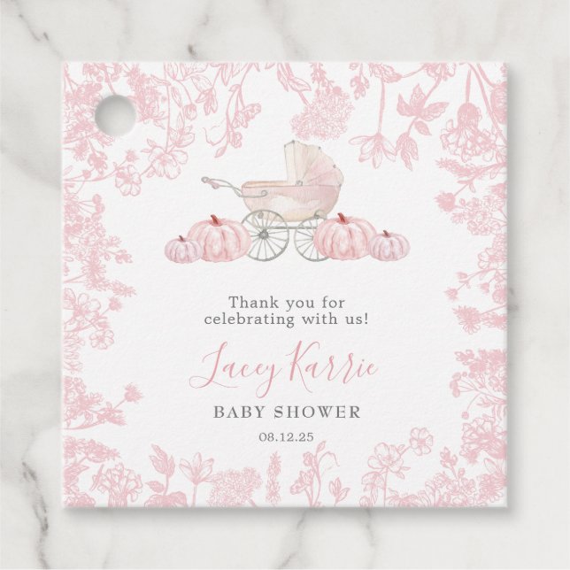 Fall Baby Shower favour tag (Front)