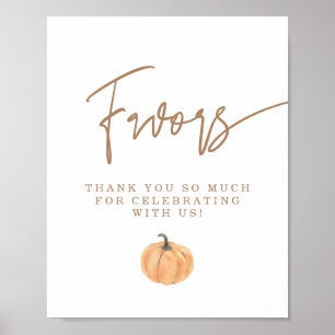 Fall Baby Shower Favours Sign, Pumpkin Favours Sig Poster