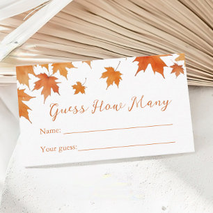 Fall Baby Shower Guess How Many Game Enclosure Card