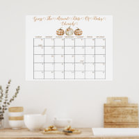 Fall Baby Shower Guess the Delivery Date Calendar