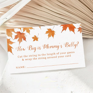 Fall Baby Shower How Big is Her Belly Game Enclosure Card