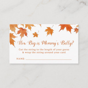 Fall Baby Shower How Big is Her Belly Game Enclosure Card