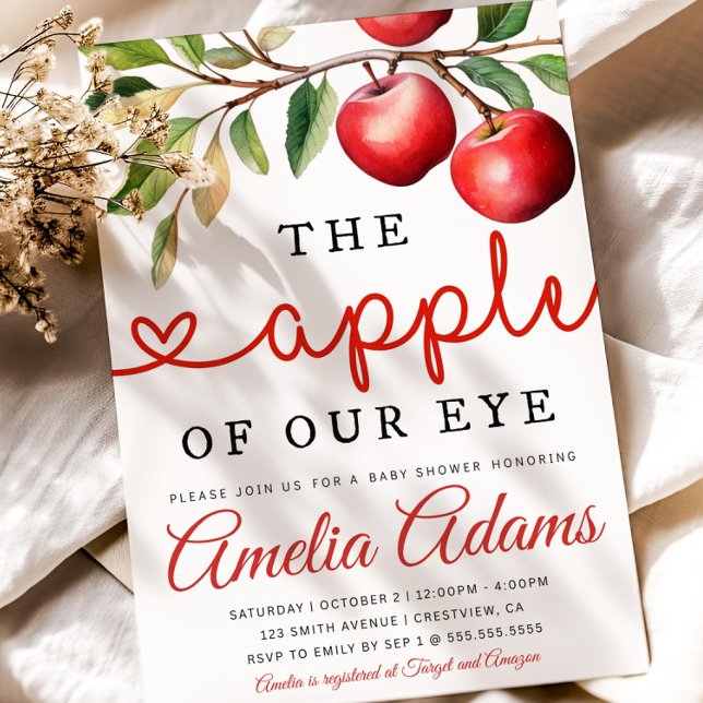 Fall Baby Shower Invitation, Apple Of Our Eye Baby Invitation (Creator Uploaded)