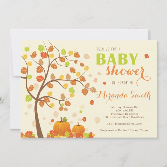 Fall Baby Shower Invitation / Fall Invitation (Front)