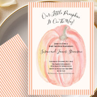 Fall Baby Shower Invitation Little Pumpkin Stripes