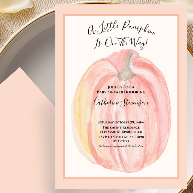 Fall Baby Shower Invitation Orange Little Pumpkin  (Creator Uploaded)