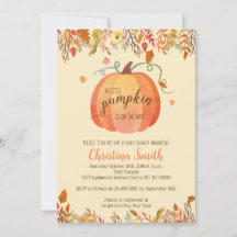 Fall Baby Shower Invitations - A Little Pumpkin