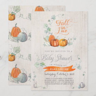 Fall Baby Shower Invitations - Autumn Pumpkins