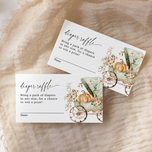 Fall Baby Shower Little Pumpkin Diaper Raffle  Enclosure Card (Creator Uploaded)