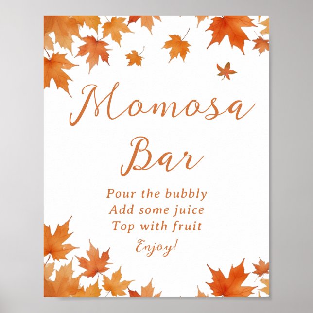 Fall Baby Shower Momosa Bar Poster (Front)