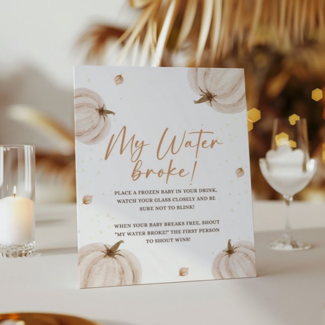 Fall Baby Shower My Water Broke Sign (Creator Uploaded)