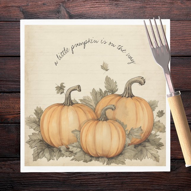 Fall Baby Shower Pumpkin Patch  Napkin (Creator Uploaded)