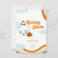 Fall Baby Shower Retro Ghost Groovy Baby Shower In