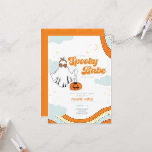 Fall Baby Shower Retro Ghost Groovy Baby Shower Invitation